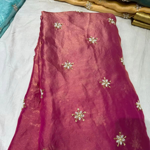 Space silk work embroidery <b>fabric</b> make to fancy lehenga material - Product Image 2