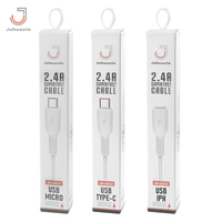 Pabrik grosir aksesoris ponsel 2.4A pengisian cepat USB PVC kabel Data JU-UX32 untuk IPh Android