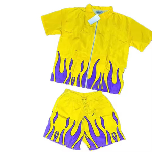 Chaqueta y pantalones cortos personalizados para hombre, chándal cortavientos de nailon, ropa cortavientos, conjunto de pantalones cortos, conjunto de chándal de dos piezas para hombre - Product Image 1