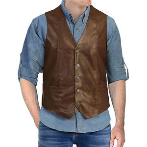 Chaleco de Cuero Personalizable 2026 para Hombre - Ropa Exterior Informal, Transpirable, de Alta Calidad, al por Mayor - Product Image 2