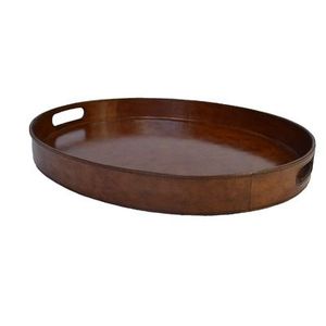 Plateau de service en cuir de qualité supérieure le plus vendu de forme ronde avec poignées intégrées Accessoires de cuisine pour la maison et l'hôtel - Product Image 4