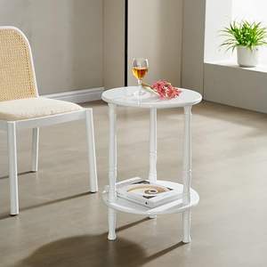 Table d'appoint en bois et en fer fabriqués à la main avec finition en détresse et attrait vintage idéal pour les intérieurs inspirés de la ferme - Product Image 4