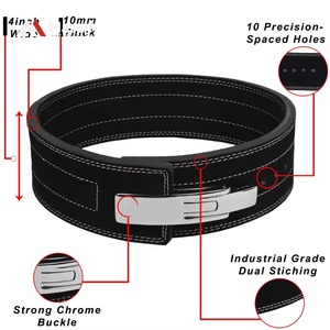 Cinturón de entrenamiento de gimnasio de cuero de vaca atlético para entrenamiento puntos de Fitness cintura trasera levantamiento de pesas función transpirable - Product Image 2