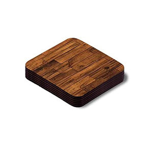Posavasos Cuadrados Modernos y Duraderos, Estilo Clásico, Acabado en Madera Natural para Decoración de Mesa de Hogar u Oficina, Nogal, 300 mm de Diámetro - Product Image 2