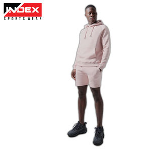 Sudadera con capucha con parche bordado desgastado personalizado lavado ácido Vintage Zip pantalones cortos de verano de algodón para hombre y conjunto de chándales para correr - Product Image 3