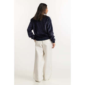 110 APPARELS Sweat-shirt décontracté à manches longues pour femme, bleu marine, en coton respirant, tricoté, écologique, vintage, doux - Product Image 4