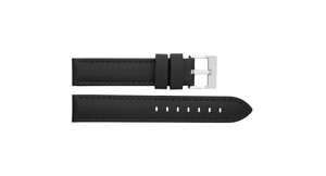 Bracelet de montre intelligent unisexe 6656 en cuir noir de luxe avec boucle en acier inoxydable, souple et réglable, pièces de montre - Product Image 4