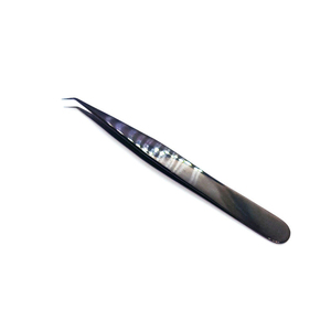 Professional <b>Eyelash</b> Tweezers <b>Applicator</b> Tool Stainless Steel Anti-Magnetic Smooth Tip Comfortable Handle Lash Tweezers - Product Image 1