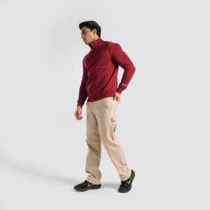 Pantalones Chinos Venture de Algodón Color Crudo, Corte Regular, Talla XL, Logotipo Personalizable, Decoración con Cremallera, para Ocasiones Casuales de Negocios - Product Image 4