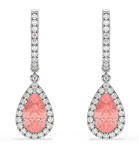 Pendiente de gota de diamante cultivado en laboratorio rosa con forma de pera 14K 18K oro blanco amarillo IGI diamante certificado VS claridad con alta calidad - Product Image 4