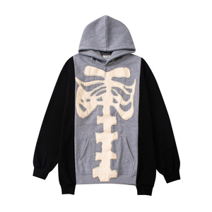 Top Quality Wholesale Plus Size Men's Hoodies Streetwear <b>Stitching</b> Embroidered Pullover <b>Oversized</b> <b>Hoodie</b> for Men - Product Image 3