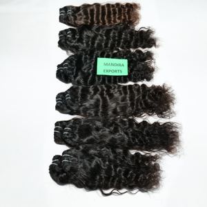 ผมต่อจากผมมนุษย์บริสุทธิ์ผมลอนธรรมชาติสีดำทรงหลวมยาวถึง100% - Product Image 5