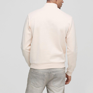 Alta calidad Relaxed fit Quater Zip Up Color sólido Basics sudadera y Sudadera con capucha Streetwear transpirable Hip Hop sudadera en blanco - Product Image 6