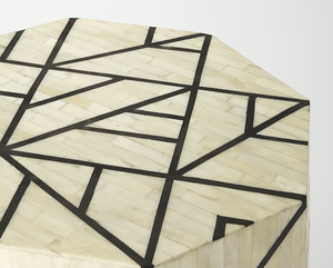 Decoración del hogar con incrustaciones de hueso Honeycomb Noire Design Mesa de centro de forma redonda Mesa de centro con incrustaciones de hueso Mesa de centro - Product Image 6