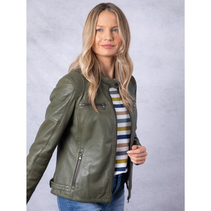 แจ็กเก็ตถักหนังวัวสำหรับผู้หญิง, เสื้อแจ็กเก็ตมอเตอร์ไซด์สวมใส่แนวสตรีทแฟชั่นกันน้ำระบายอากาศได้ดี - Product Image 1