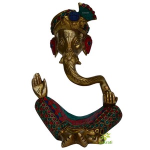 Figurine Ganesha élégante en laiton, parfaite pour les cérémonies religieuses de cadeaux d'entreprise et l'amélioration du vastu - Product Image 3