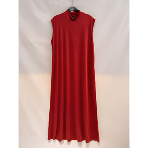 Analea Mujer Cómodo Casual Poliéster de alta calidad Maxi Vestido sin mangas con sensación de mano suave Ropa de mujer Patrón sólido - Product Image 2