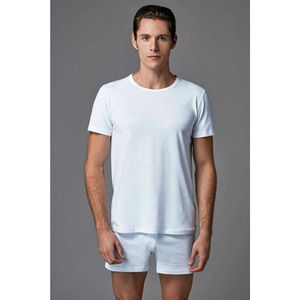 Erkek Beyaz Sıfır Yaka Kısa Kollu t-shirt 2li Paket Ers032