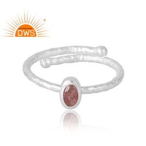 แหวนพลอยควอตซ์ธรรมชาติทำจากเงินสเตอริง925ขายดีเครื่องประดับออกแบบได้เองของขวัญสำหรับผู้หญิงสำหรับเธอ - Product Image 3