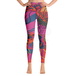 Impresión Digital transpirable que absorbe el sudor gimnasio deportes Legging cintura elástica Yoga Leggings entrenamiento compresión pantalones mujeres - Product Image 3