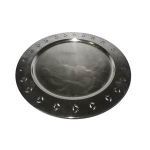 Placa de carga de Metal plateado con diseño en relieve para boda, platos de acero inoxidable para servir ensaladas, a la venta - Product Image 3