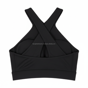 Soutien-gorge de sport halter en nylon et élasthanne pour femme, avec logo personnalisé, idéal pour l'entraînement - Product Image 3