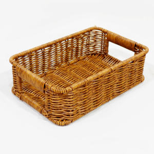 Paniers de rangement tissés avec poignée, boîtes décoratives, paniers en osier, paniers en polyrotin pour le rangement - Product Image 1