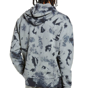 Vintage Streetwear Hombres 100% Algodón Tye-Dye Hoodie Slim Fit Ripped Basics 3D Patrón Stonewashed Print Bordado Invierno - Product Image 2