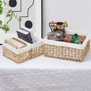 Cesta de almacenamiento de jacinto de agua tejida a mano, regalo de boda, cesta de lavandería, almacenamiento de cocina, almacenamiento de alimentos, cesta de lavandería - Product Image 3