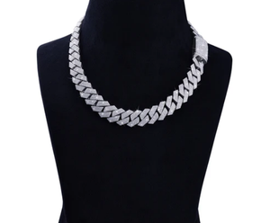 Collier en argent sterling 925 avec moissanite VVS, style hip-hop, passe le testeur de diamants, chaîne tennis en or blanc, diamant rond - Product Image 1