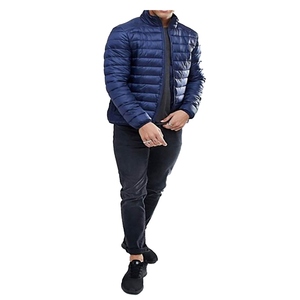 Stylish Winter Hooded Puffer <b>Jacket</b> <b>for</b> <b>Men</b> with Stand Collar Front Logo Comfortable Inner Lining Durable Fabric - Product Image 4