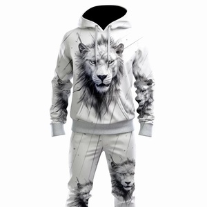 Personalizado Otoño Invierno hombres ropa 2 piezas conjuntos Joggers 3D el Rey León impreso chándal más tamaño hombres sudaderas con capucha conjunto - Product Image 6