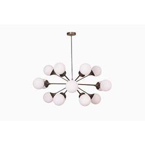 Lustre Spoutnik en laiton contemporain rustique 18 lumières milieu du siècle 4000K blanc chaud pour lampes suspendues intérieures et lustres" - Product Image 1