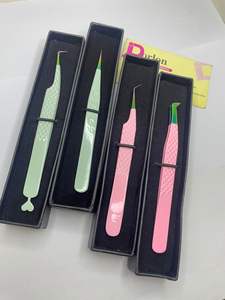 Volume russe durable 45 Pince à cils à pointe de fibre à 90 degrés Ensemble de pointes multi-plasma Poignée à revêtement de couleur Acier inoxydable - Product Image 2