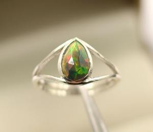 แหวนเงินแท้ 925 ชุบโรเดียม ประดับพลอยโอปอลดำธรรมชาติจากเอธิโอเปีย ดีไซน์คลาสสิกสำหรับผู้หญิง - Product Image 6