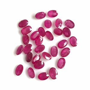 อัญมณีทับทิมรูปไข่ตัดด้วยทับทิมธรรมชาติหลวมหินเลือดแดงสําหรับเครื่องประดับทําจี้และแหวน - Product Image 2