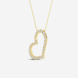 จี้ทอง 14K ประดับเพชรโมอิสซาไนต์ทรงกลมรูปหัวใจ ดีไซน์ทันสมัย - Product Image 2