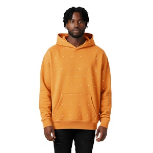 Sweat à capuche marron personnalisé avec impression à pois Streetwear mode hommes sweats à capuche sweats surdimensionnés en gros 2025 - Product Image 4