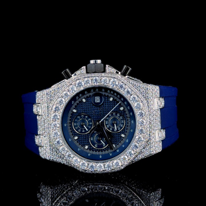 Reloj analógico con pantalla de diamante helado de estilo antiguo para hombre, reloj de negocios con movimiento automático Hip Hop Bling Moissanite tachonado - Product Image 1