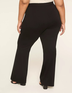 Pantalons de travail décontractés pour femmes, à jambes larges, extensibles, taille haute, marron, élégants, plissés à l'avant, longs, avec poches - Product Image 4