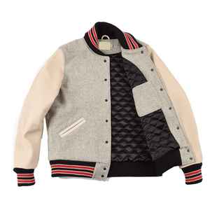Veste universitaire en molleton de coton personnalisée pour homme, broderie de lettres de baseball, manches en polyester et coton, confort optimal, style - Product Image 2