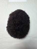 Perruque toupet afro en cheveux humains Remy indiens 100% - Ondulation d'eau - Ondulation lâche - Ondulation naturelle - Imperméable - Base en monofilament Taz Hair BD