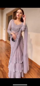 2024 Lila sirena capa mangas lujo Dubai vestido de noche elegante árabe boda Formal vestido de fiesta mujeres ODM de talla grande - Product Image 3