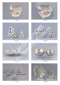 Sculpture de feuille moderne Sculpture de luxe en métal sculpté à la main Objet argenté Sculpture artisanale en aluminium Décoration de table d'hôtel et de bureau - Product Image 6