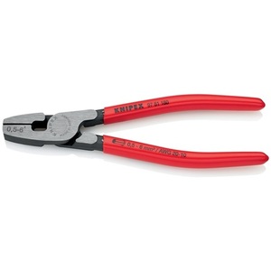 KNIPEX Polished Plastic Coating <b>Wire</b> <b>Crimping</b> <b>Tool</b> 180 mm Overall Length 0.5-6.0 (AWG 20-10) Mm for Ferrules - Product Image 4