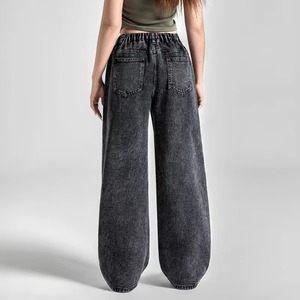 Wholesale Women Oversized Baggy <b>Jeans</b> Cotton Stretch Denim Pants Large Quantity Ladies Fashion Washed <b>Jeans</b> Supplier - Product Image 4