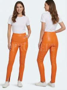 Pantalones de Cuero Sintético de Cintura Alta, Ajustados, Elásticos, Casuales, de Moda, para Invierno, para Uso Diario - Product Image 6