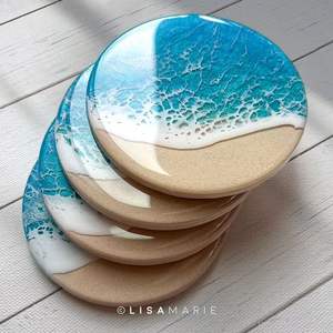 <b>Resin</b> Coaster with Genuine Agate <b>Stone</b> for Stylish Dining Design Made By God Grace Craft - Product Image 4