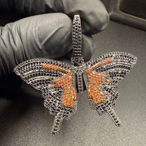 Collar de Moda con Diamantes de Imitación VVS Moissanite, Diseño de Mariposa en Plata 925, Estilo Hip Hop, al Mejor Precio - Product Image 1