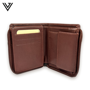 VAND Hombres Premium Secure Zip <span class=keywords><strong>Wallet</strong></span> Cabra Nappa Cuero con forro de algodón corto Cierre de pliegue Negro Marrón Tan Azul Otros colores - Product Image 2